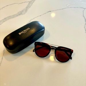 Balmain Tortoise Round Sunglasses